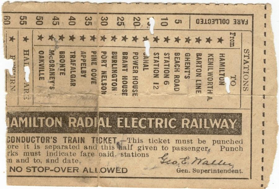 165-Radial Railway ticket